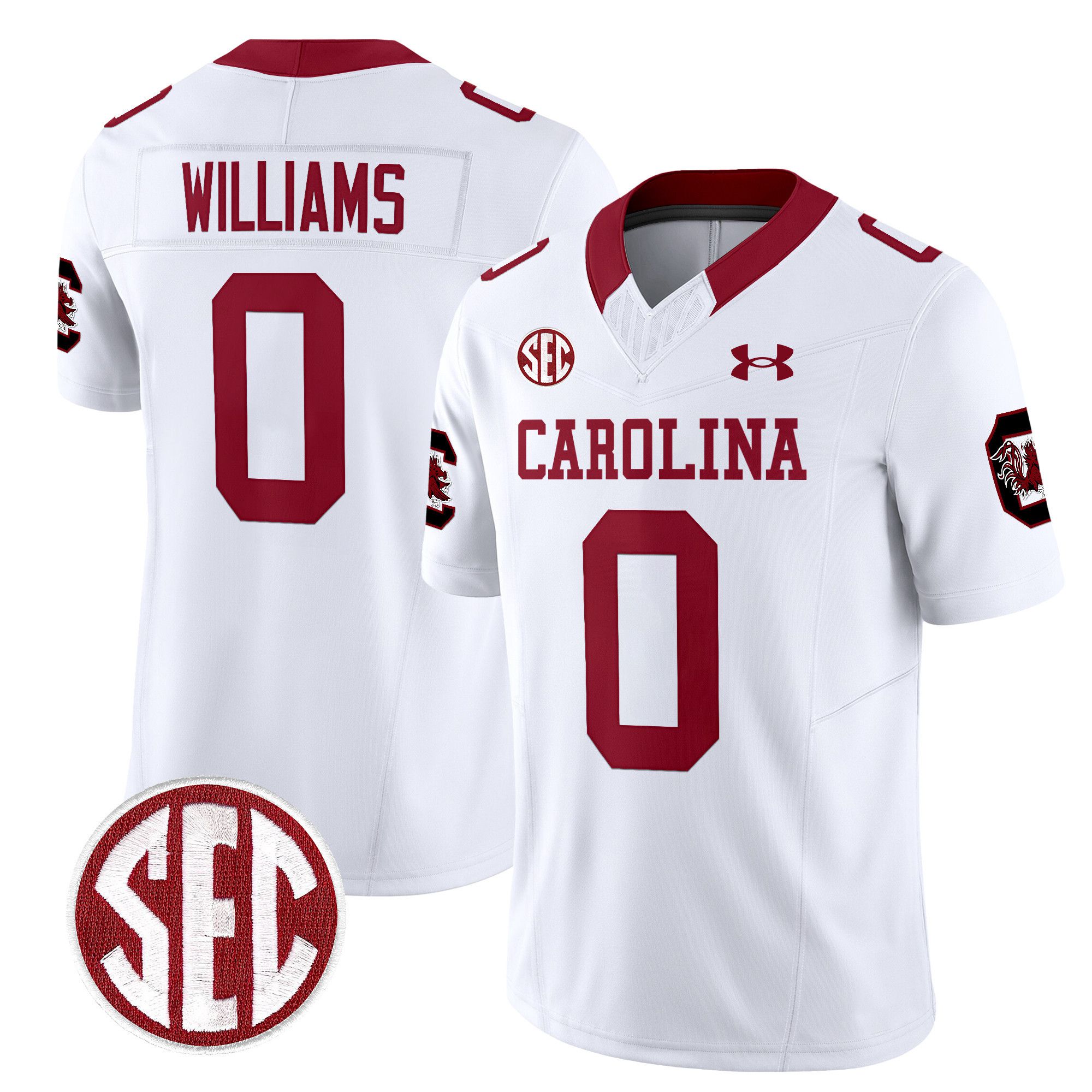 Men South Carolina Gamecocks #0 Williams White 1980 Throwback Vapor Limited 2024 NCAA Jersey